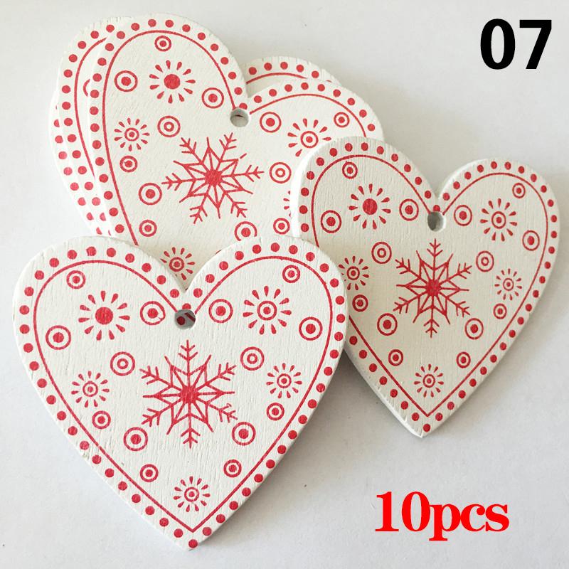 10 Teile/satz Natürliche Holz Weihnachten Ornamente Hängen Anhänger Kinder Spielzeug Schnee Elch von Joom DACH