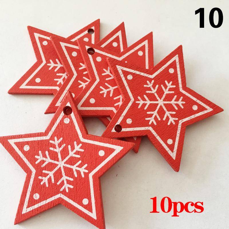 10 Teile/satz Natürliche Holz Weihnachten Ornamente Hängen Anhänger Kinder Spielzeug Schnee Elch von Joom DACH