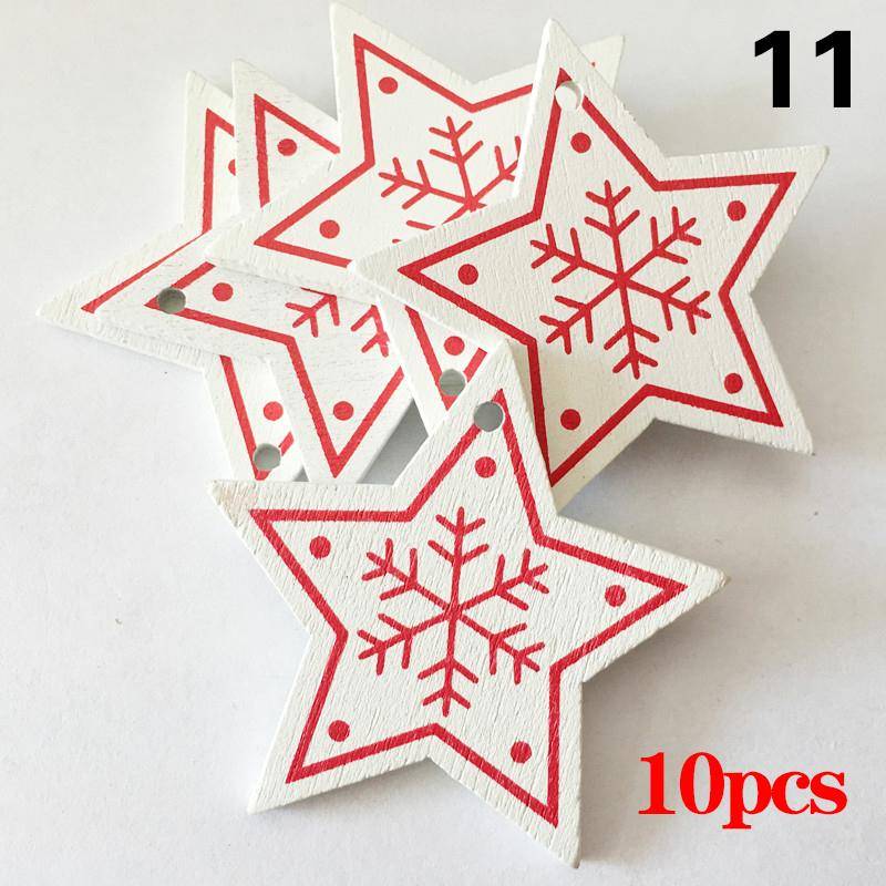 10 Teile/satz Natürliche Holz Weihnachten Ornamente Hängen Anhänger Kinder Spielzeug Schnee Elch von Joom DACH