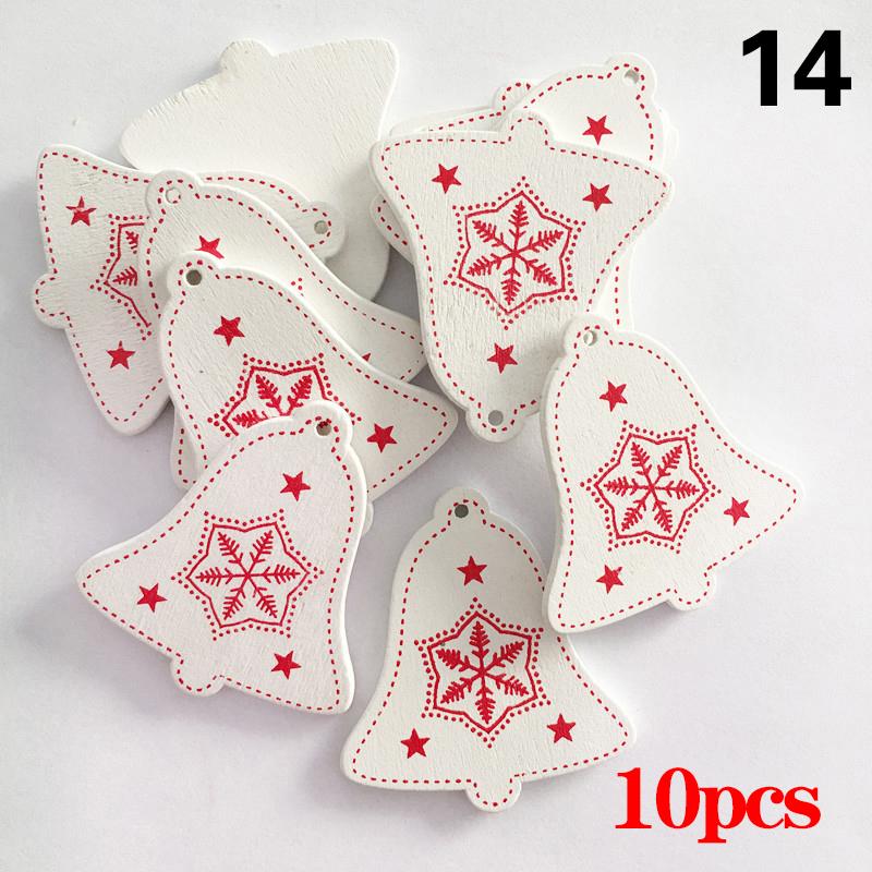 10 Teile/satz Natürliche Holz Weihnachten Ornamente Hängen Anhänger Kinder Spielzeug Schnee Elch von Joom DACH