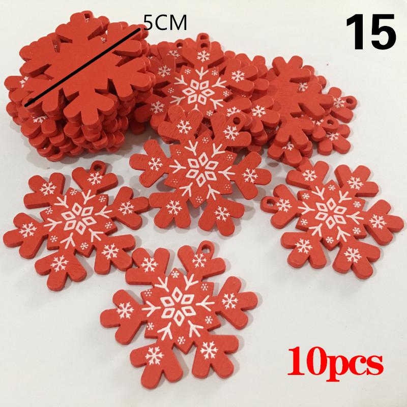 10 Teile/satz Natürliche Holz Weihnachten Ornamente Hängen Anhänger Kinder Spielzeug Schnee Elch von Joom DACH