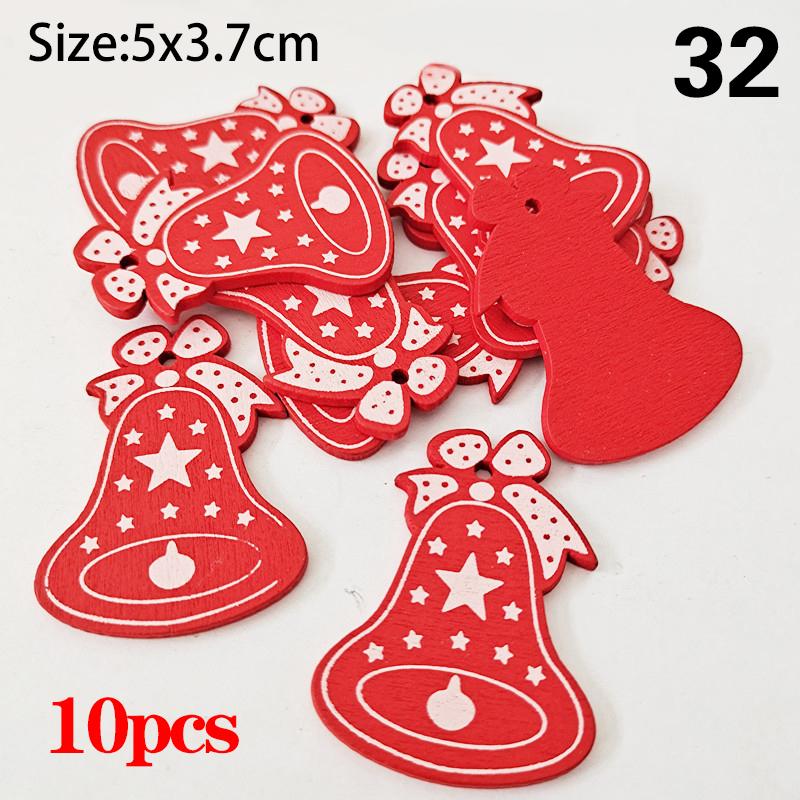 10 Teile/satz Natürliche Holz Weihnachten Ornamente Hängen Anhänger Kinder Spielzeug Schnee Elch von Joom DACH