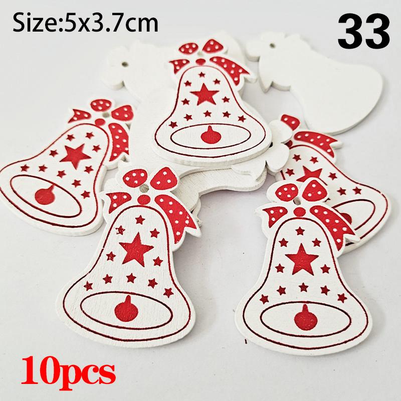 10 Teile/satz Natürliche Holz Weihnachten Ornamente Hängen Anhänger Kinder Spielzeug Schnee Elch von Joom DACH