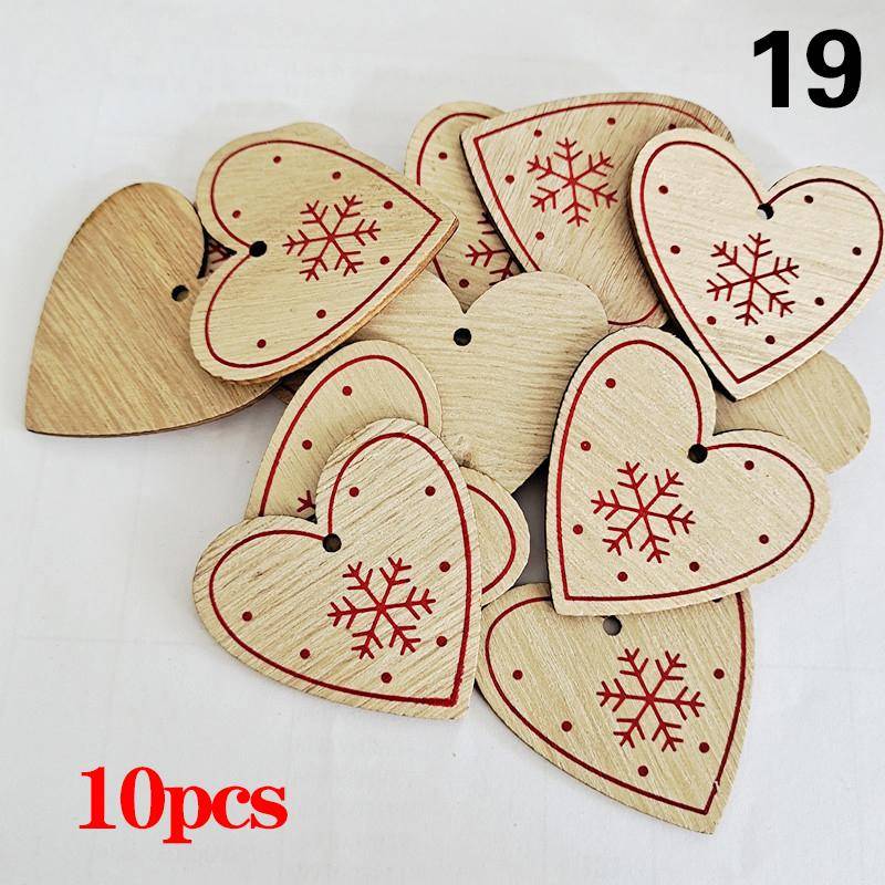 10 Teile/satz Natürliche Holz Weihnachten Ornamente Hängen Anhänger Kinder Spielzeug Schnee Elch von Joom DACH