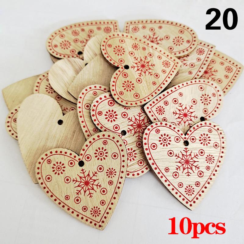 10 Teile/satz Natürliche Holz Weihnachten Ornamente Hängen Anhänger Kinder Spielzeug Schnee Elch von Joom DACH