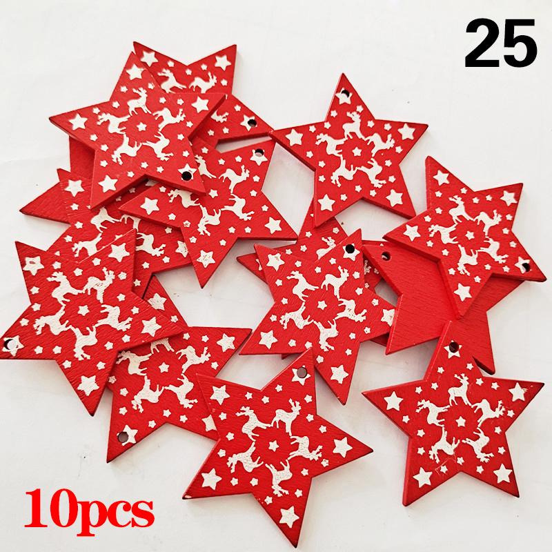 10 Teile/satz Natürliche Holz Weihnachten Ornamente Hängen Anhänger Kinder Spielzeug Schnee Elch von Joom DACH