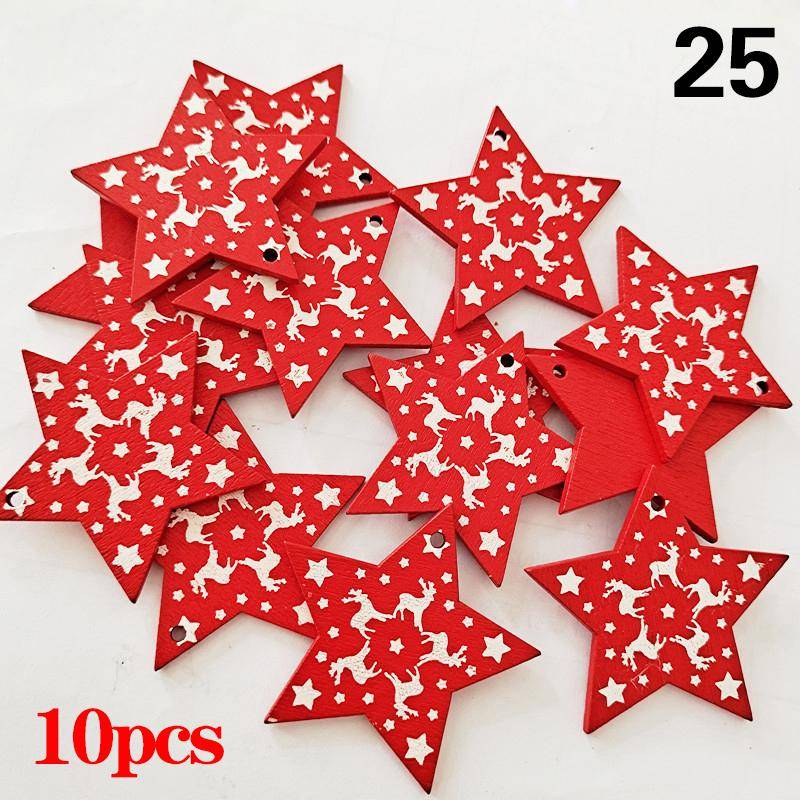 10 Teile/satz Natürliche Holz Weihnachten Ornamente Hängen Anhänger Kinder Spielzeug Schnee Elch von Joom DACH