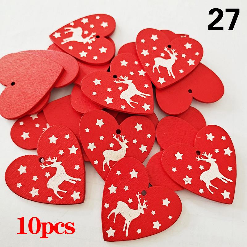 10 Teile/satz Natürliche Holz Weihnachten Ornamente Hängen Anhänger Kinder Spielzeug Schnee Elch von Joom DACH