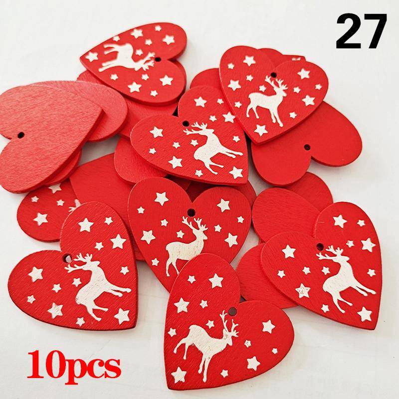 10 Teile/satz Natürliche Holz Weihnachten Ornamente Hängen Anhänger Kinder Spielzeug Schnee Elch von Joom DACH