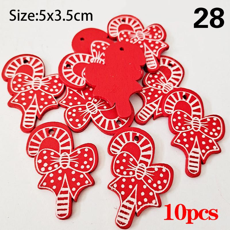 10 Teile/satz Natürliche Holz Weihnachten Ornamente Hängen Anhänger Kinder Spielzeug Schnee Elch von Joom DACH