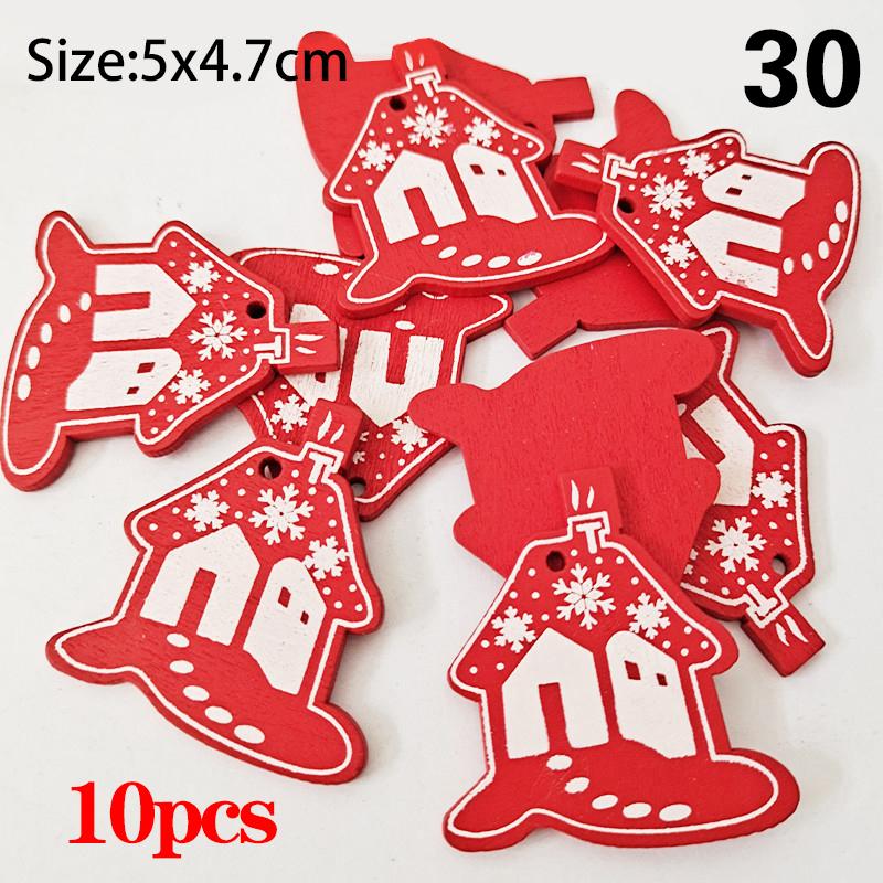 10 Teile/satz Natürliche Holz Weihnachten Ornamente Hängen Anhänger Kinder Spielzeug Schnee Elch von Joom DACH