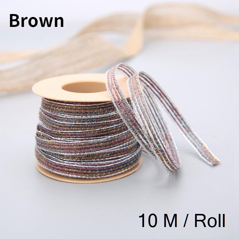 10 m/Rolle Vintage Jute Sackleinen Sackleinen Band mit Spitze rustikale Hochzeit Party Dekoration Weihnachten DIY Handwerk Geschenk Verpackung Gurtband braun von Joom DACH