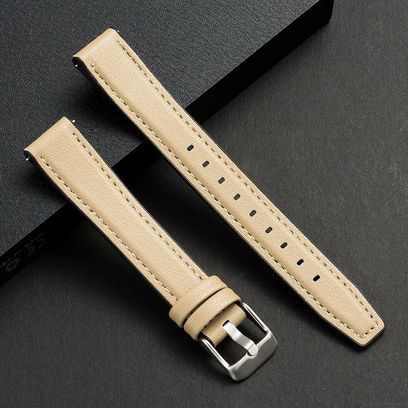 10 mm 12 mm 14 mm 16 mm Silikon-Patch-Uhrenarmband - Schnellverschluss aus Silikon mit Lederarmband-Dornschließe, universelles Uhrenarmband 16mm elfenbein von Joom DACH