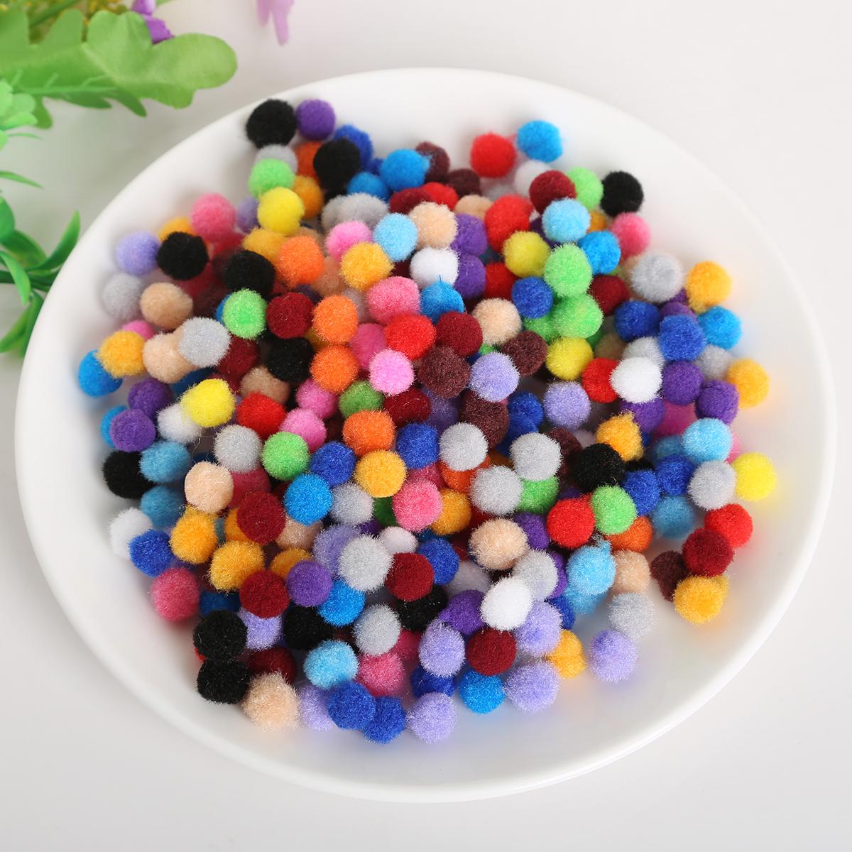 10 mm bunter Pom-Pom-Ball aus Plüsch, gemischte Farben, kreative Kinder, handgefertigtes Material, Glitzer-Schaumball, DIY-Bastelbedarf Diameter 10mm von Joom DACH