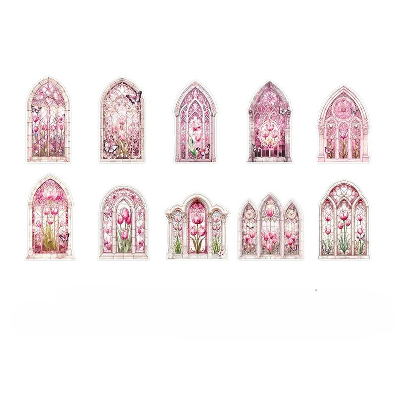 10 stücke Blumen Fenster Aufkleber PET Materialien Collage Junk Journal DIY Scrapbooking Liefert Ästhetik Decor Aufkleber von Joom DACH