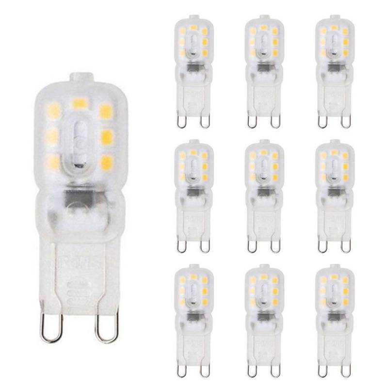 10 stücke G9 Led-lampe 220V 3W 5W SMD2835 Weiß Warm Bombillas Für Home Glühbirnen Kristall kronleuchter Ersetzen 30W Halogenlampe 3W Transparent WARM WHITE von Joom DACH