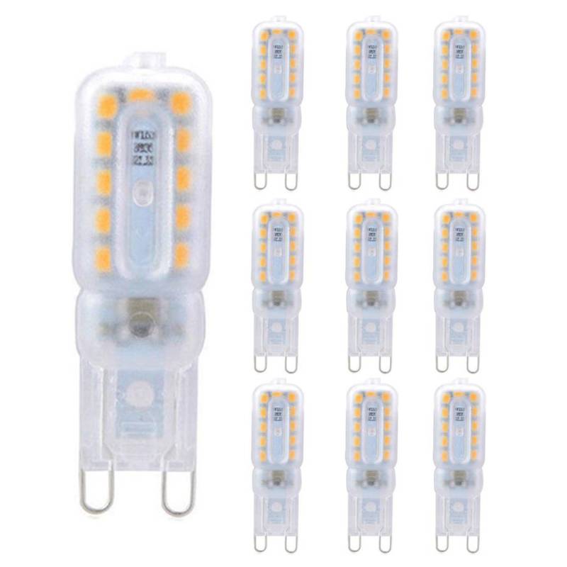 10 stücke G9 Led-lampe 220V 3W 5W SMD2835 Weiß Warm Bombillas Für Home Glühbirnen Kristall kronleuchter Ersetzen 30W Halogenlampe 5W Transparent WARM WHITE von Joom DACH