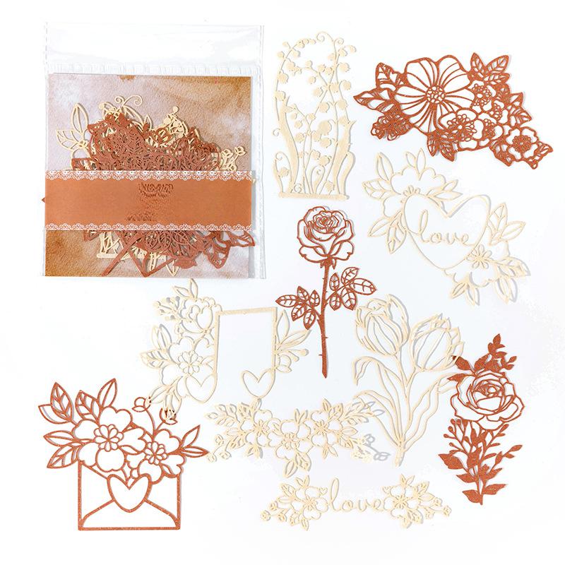 10 stücke Vintage Kreis Spitze Fenster Floral Material Papiere Diy Tagebuch Album Dekoration Scrapbooking Planer Junk Journal Handwerk Papier B von Joom DACH