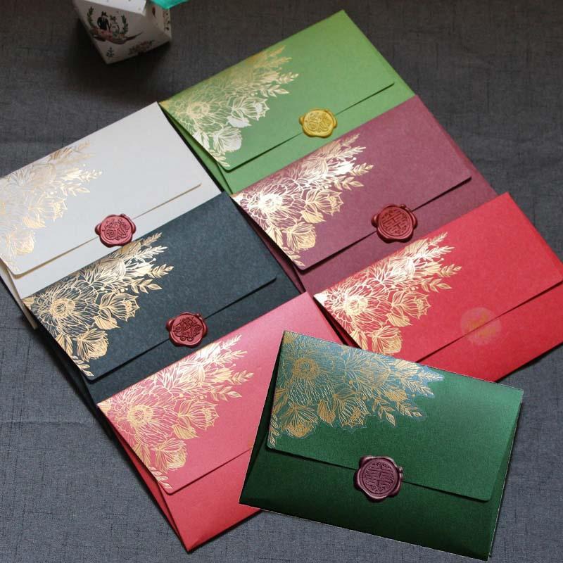 10 teile/los Neue Hochwertige Perle Papier Umschläge Hochzeit Einladung Dank Karten Umschläge Europäischen Bronzing Muster Umschlag Tasche S himbeere von Joom DACH