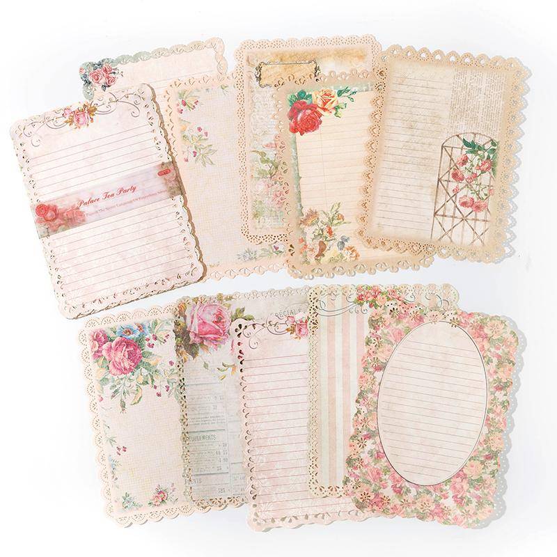 10 teile/paket Vintage Floral Spitze Papier Sammelalbum Materialien DIY Fotoalbum Collage Journalling Kreative Schreibwaren Material Papier von Joom DACH