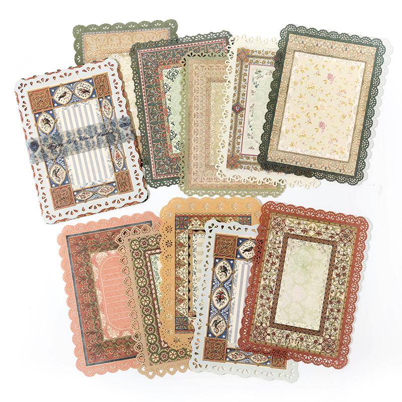 10 teile/paket Vintage Floral Spitze papier Sammelalbum Materialien DIY Fotoalbum Collage Journalling Kreative Schreibwaren Material papier von Joom DACH