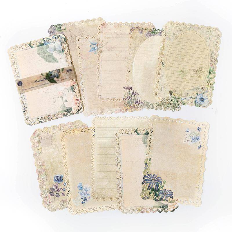 10 teile/paket Vintage Floral Spitze papier Sammelalbum Materialien DIY Fotoalbum Collage Journalling Kreative Schreibwaren Material papier von Joom DACH