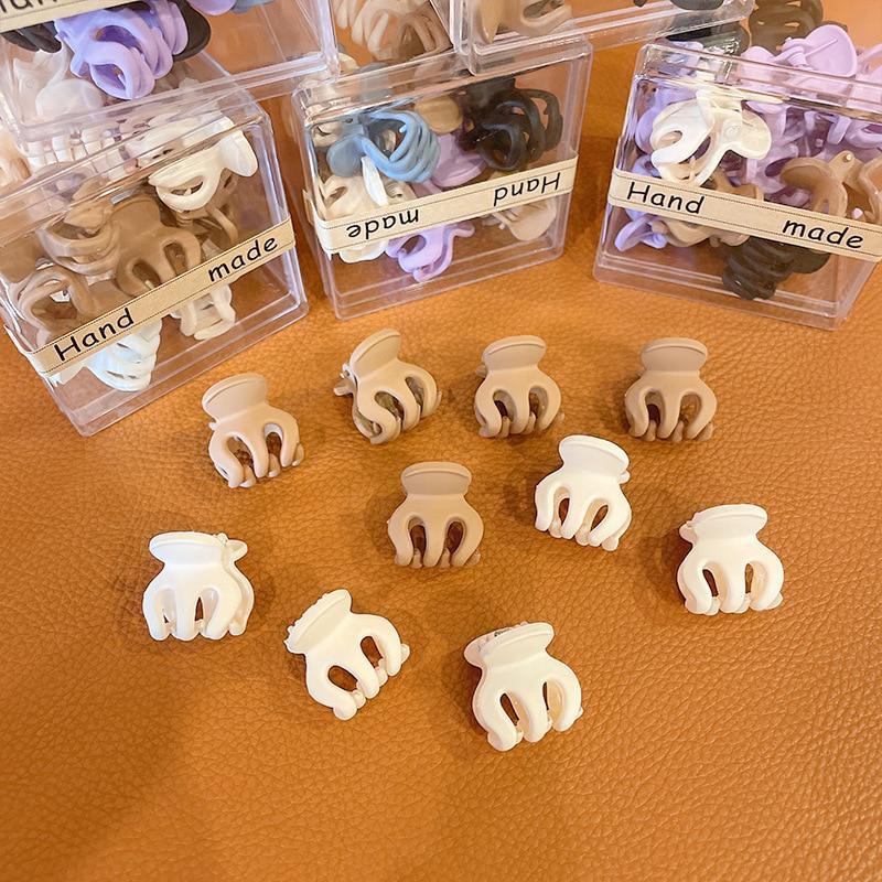 10 teile/schachtel Matte Kunststoff Mini Haar Krallen Clips Baby Gilrs Süße Kleine Haarnadel Haarklammern Barrettes Kopfbedeckungen Mode Zubehör beige&coffee 10pcs/Box von Joom DACH