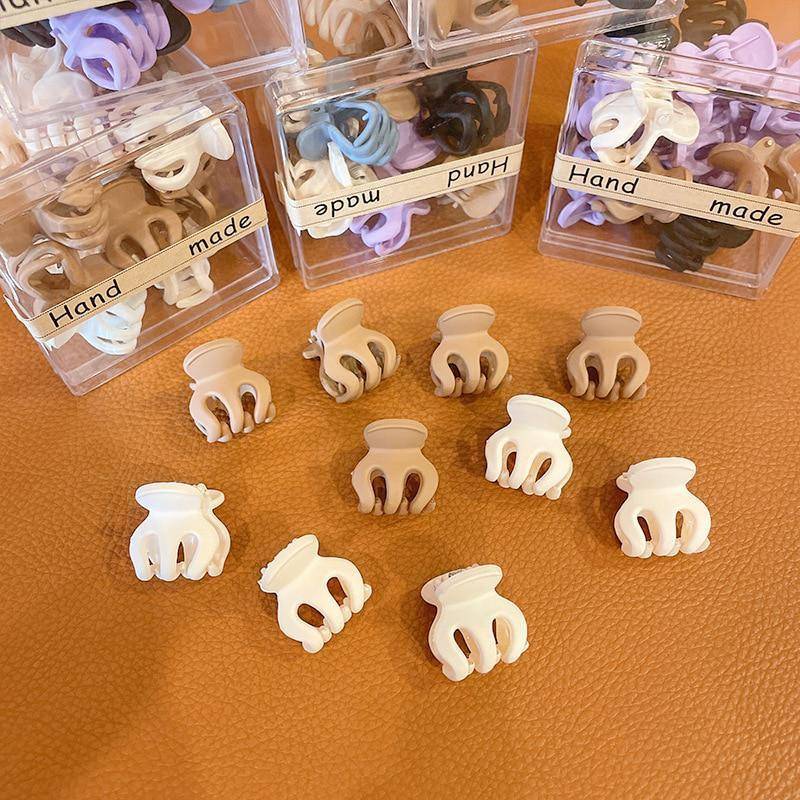 10 teile/schachtel Matte Kunststoff Mini Haar Krallen Clips Baby Gilrs Süße Kleine Haarnadel Haarklammern Barrettes Kopfbedeckungen Mode Zubehör beige&coffee 10pcs/Box von Joom DACH