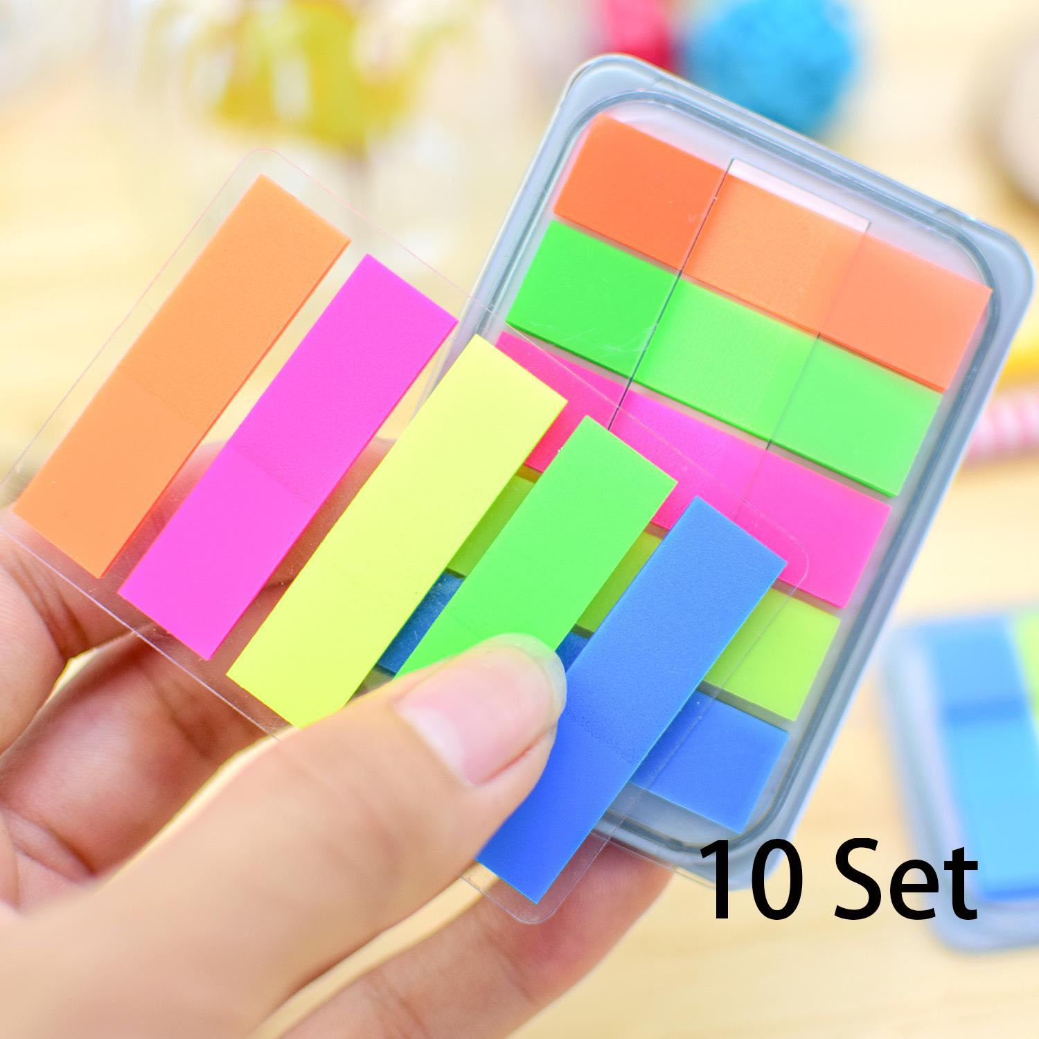 100/500/1000 Stück Bunte Fluoreszierende Aufkleber Post It Buchmarker Memo Flags Indexblock Papierregister Post-it Haftnotizen 10set von Joom DACH