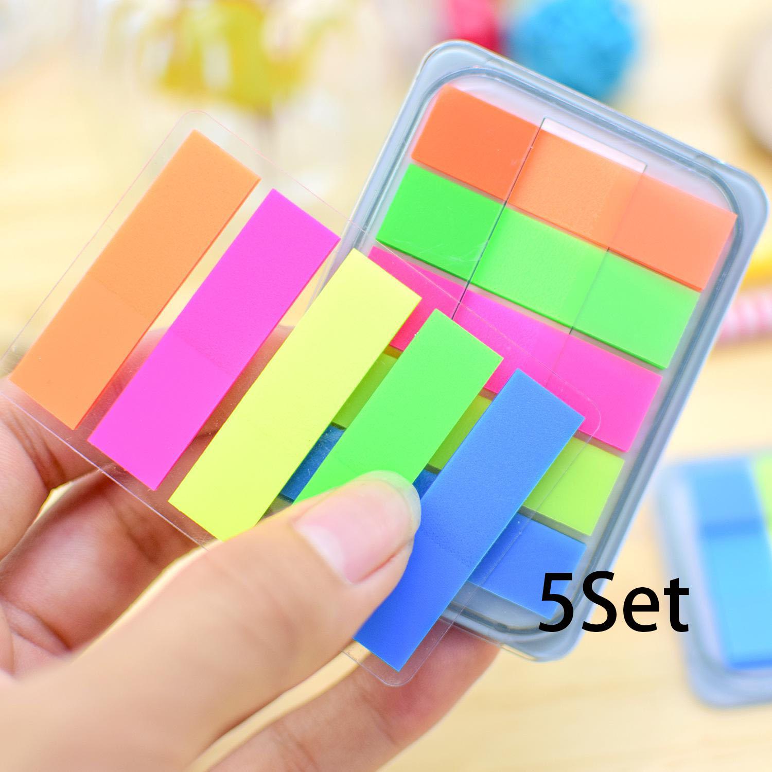 100/500/1000 Stück Bunte Fluoreszierende Aufkleber Post It Buchmarker Memo Flags Indexblock Papierregister Post-it Haftnotizen 5set von Joom DACH