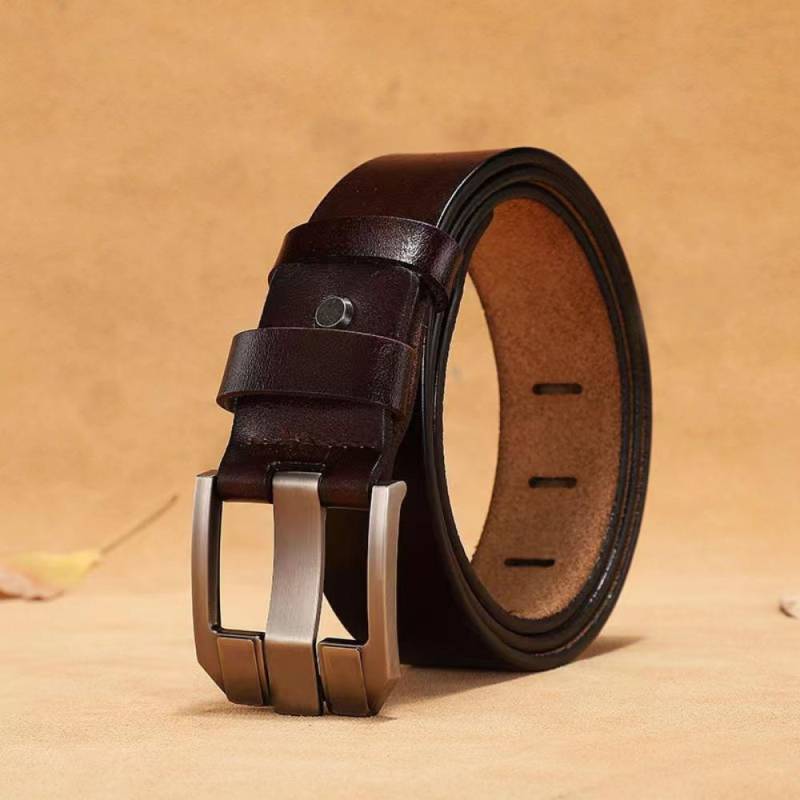 100-170 cm Echte Kuh Echtes Leder Gürtel für Mann Hohe Qualität Plus Lange Größe Männlich Pin Schnalle Taille gurtband 140CM von Joom DACH