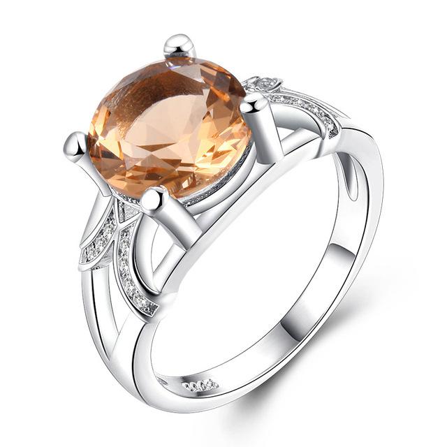 100 % 925 Sterling Silber Herkunft Topas Ring Frauen Anillos De Eheringe Silber 925 Schmuck Verlobung Topas Ring Box 8 gelb von Joom DACH