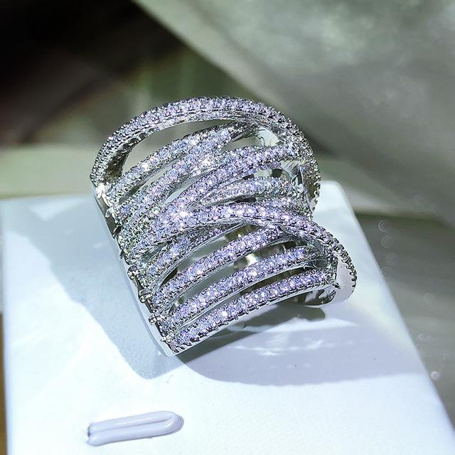 100 % 925 Sterling Silber Herkunftsdiamantring für Frauen Anillo De Eheringe Diamant-Verlobungsring Anel Edelstein Anel Frauen 7 weiß von Joom DACH