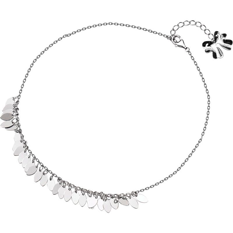 100 % 925 Sterling Silber Schmuck Oval Blätter Quaste S925 Fußkettchen Geburtstag Für Frauen Silber 925 Schmuck Da236 22.5cm weiß von Joom DACH