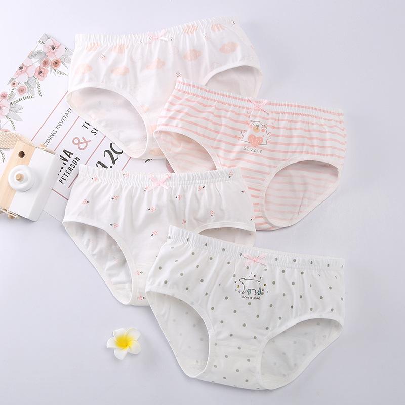 100% Baumwolle Mädchen Höschen Unterwäsche Für Kinder Cartoon Print Baby Unter Slips Mädchen Shorts Schlüpfer Unterhosen 4 Teile/los 110 von Joom DACH