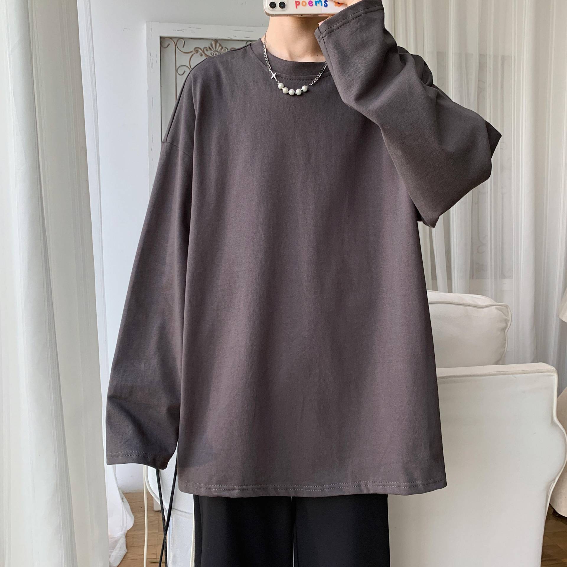 100% Baumwolle Oversize Männer Frauen T-shirt Mann Lange ärmel Reine Farbe Männer t-shirt T-shirts Für Männlich Weiblich Tops XXL dunkelgrau 100% Baumwolle Oversize Männer Frauen T-shirt Mann Lange ärmel Reine Farbe Männer t-shirt T-shirts Für Männlich Weiblich Tops XXL dunkelgrau von Joom DACH