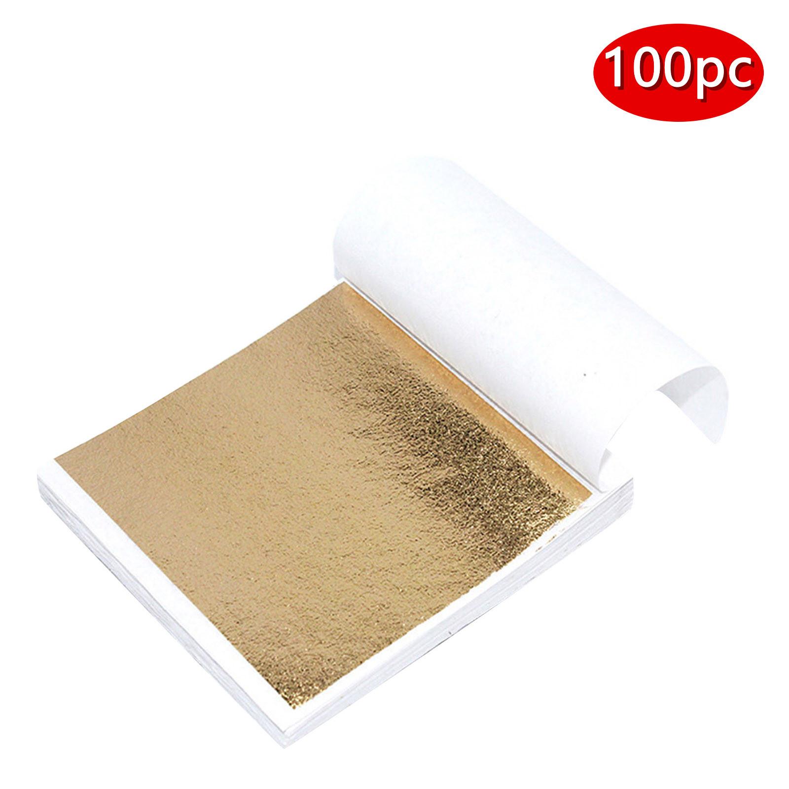 100 Blatt Nachahmung Goldfolie Papier Blattvergoldung DIY Kunst Handwerk Papier Geburtstag Party Hochzeit Kuchen Dessert Dekorationen E von Joom DACH