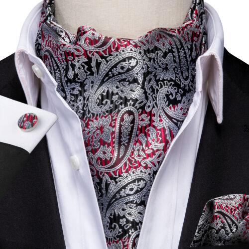 100 Farben Herren Seide Ascot Krawatte Vintage Krawatte Paisley Schal Einstecktuch Manschettenknöpfe Set AS-1003 von Joom DACH