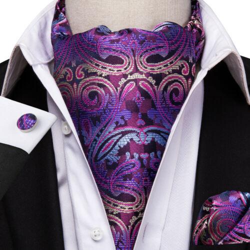 100 Farben Herren Seide Ascot Krawatte Vintage Krawatte Paisley Schal Einstecktuch Manschettenknöpfe Set AS-1005 von Joom DACH