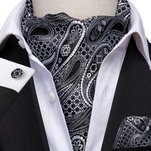 100 Farben Herren Seide Ascot Krawatte Vintage Krawatte Paisley Schal Einstecktuch Manschettenknöpfe Set AS-1009 von Joom DACH