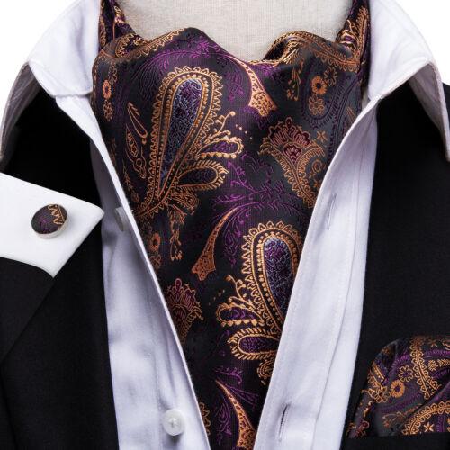 100 Farben Herren Seide Ascot Krawatte Vintage Krawatte Paisley Schal Einstecktuch Manschettenknöpfe Set AS-1016 von Joom DACH