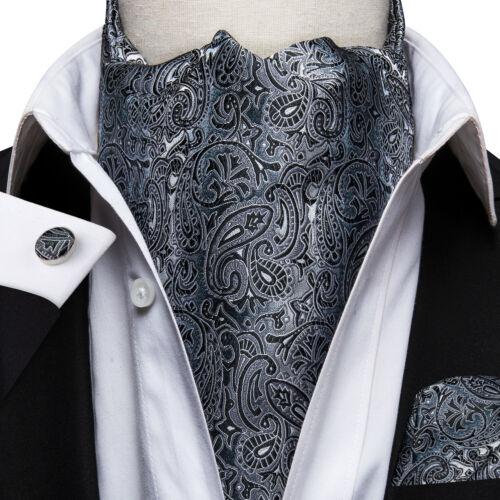 100 Farben Herren Seide Ascot Krawatte Vintage Krawatte Paisley Schal Einstecktuch Manschettenknöpfe Set AS-1022 von Joom DACH