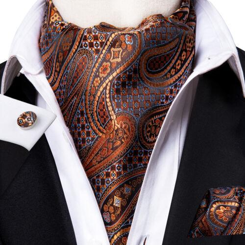 100 Farben Herren Seide Ascot Krawatte Vintage Krawatte Paisley Schal Einstecktuch Manschettenknöpfe Set AS-1037 von Joom DACH