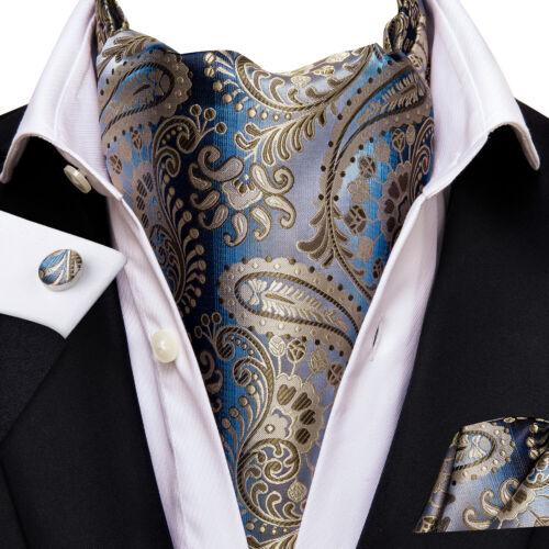 100 Farben Herren Seide Ascot Krawatte Vintage Krawatte Paisley Schal Einstecktuch Manschettenknöpfe Set AS-1040 von Joom DACH