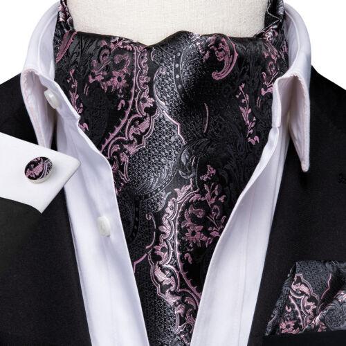 100 Farben Herren Seide Ascot Krawatte Vintage Krawatte Paisley Schal Einstecktuch Manschettenknöpfe Set AS-1054 von Joom DACH