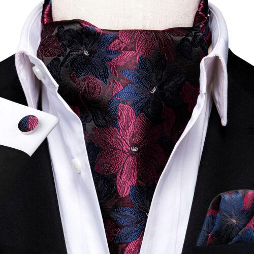 100 Farben Herren Seide Ascot Krawatte Vintage Krawatte Paisley Schal Einstecktuch Manschettenknöpfe Set AS-1055 von Joom DACH