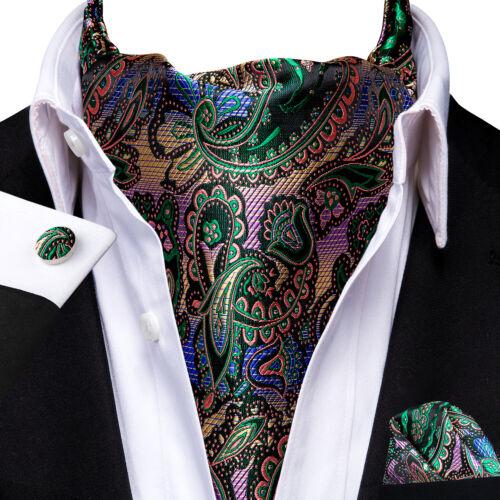 100 Farben Herren Seide Ascot Krawatte Vintage Krawatte Paisley Schal Einstecktuch Manschettenknöpfe Set AS-1056 von Joom DACH
