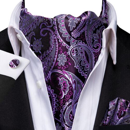 100 Farben Herren Seide Ascot Krawatte Vintage Krawatte Paisley Schal Einstecktuch Manschettenknöpfe Set AS-1059 von Joom DACH