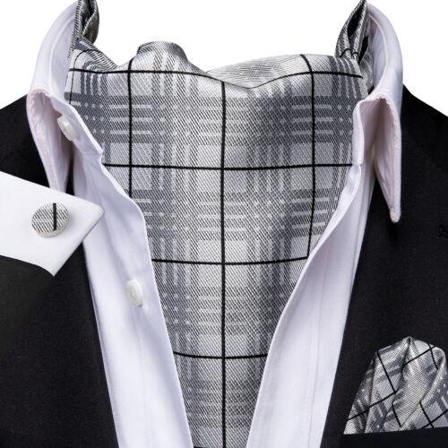 100 Farben Herren Seide Ascot Krawatte Vintage Krawatte Paisley Schal Einstecktuch Manschettenknöpfe Set AS-1069 von Joom DACH