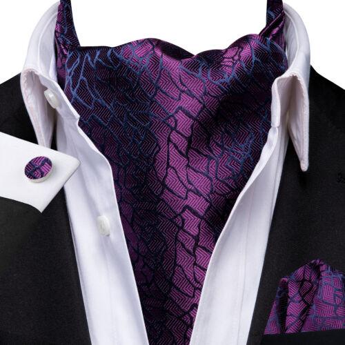 100 Farben Herren Seide Ascot Krawatte Vintage Krawatte Paisley Schal Einstecktuch Manschettenknöpfe Set AS-1070 von Joom DACH